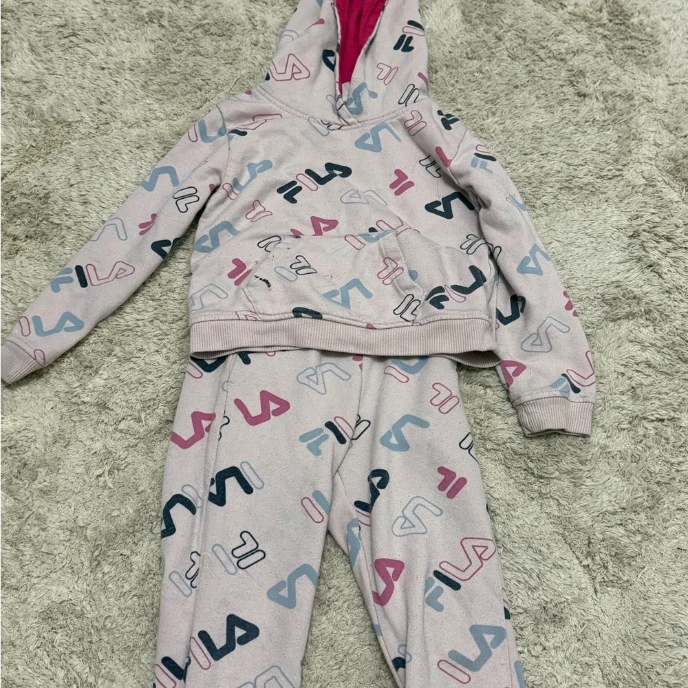 Fila Multicolor Logo Hoodie and Sweatpants Set